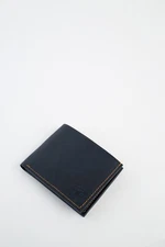 Aslaal Genuine Leather Wallet for Men – Handmade, Slim Bifold - Navy Blue