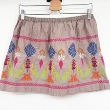 Peek x Sgt Fletcher Girls Cotton Embroidered Peacock Boho Folk Skirt Size 10