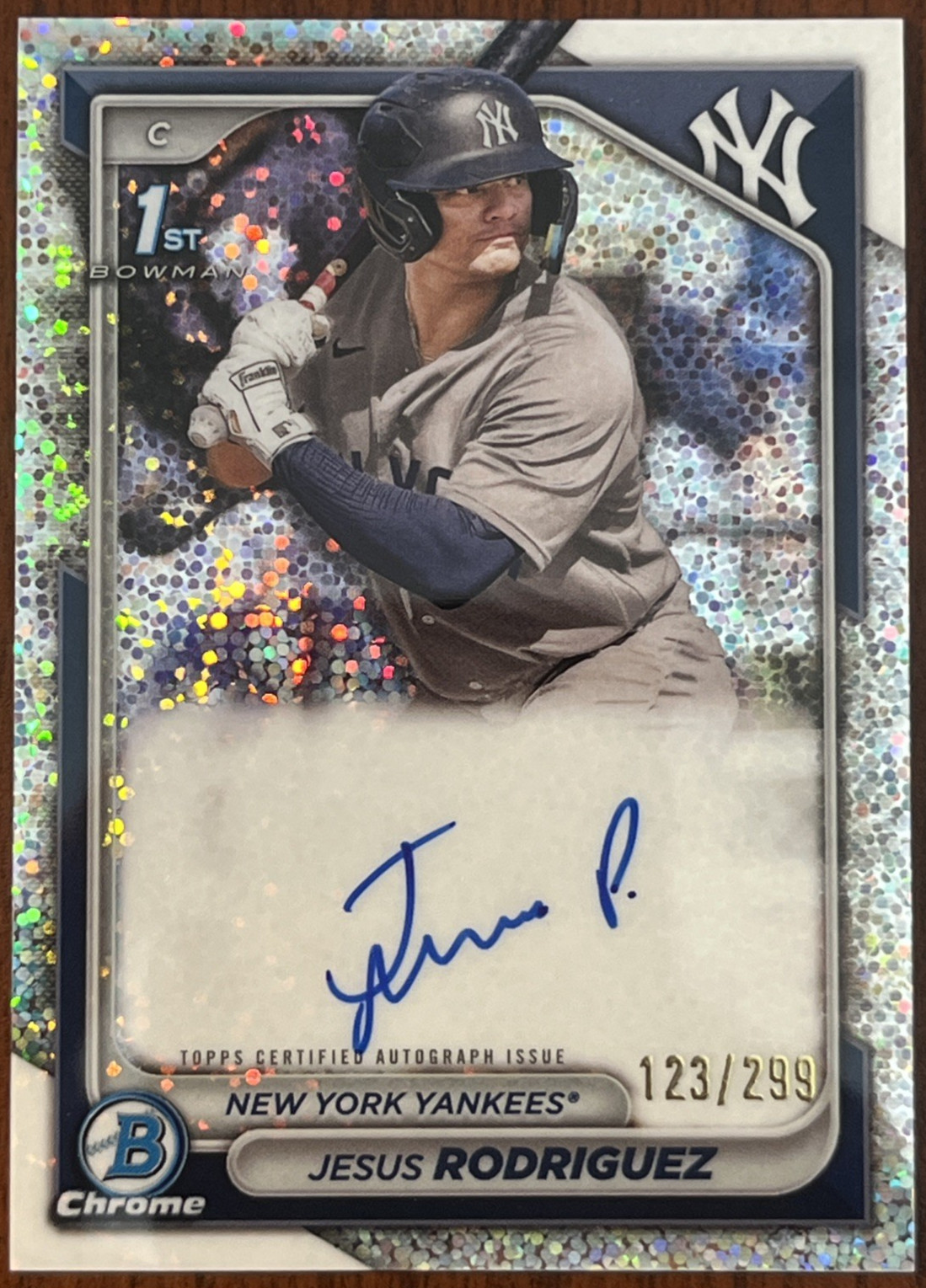 2024 Bowman Chrome Jesus Rodriguez Speckle Refractor Auto #/299 1st Yankees
