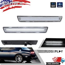 For 2015-2023 Dodge Challenger Rear Bumper Side Marker Lamps Lights, Clear White