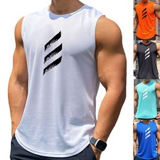 Quick Drying Sleeveless Vest Tank Top Mens Running Gym Top Sports Muscle TShirt