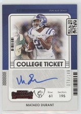 2022 Chronicles Draft Picks Contenders College Ticket Red Mataeo Durant Auto v1x