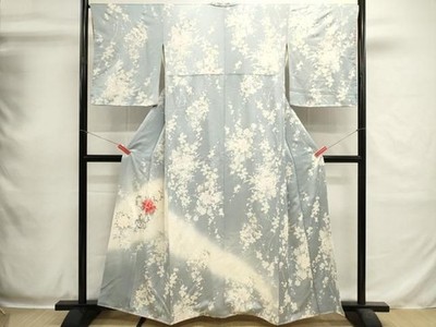 Heiwaya Kimono Visiting Kimono Flower Pattern Peony Silk Excellent Condition
