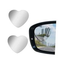 Car Heart-Shaped Blind Spot Mirror, 2PCS Adjustable Wide Angle Frameless 6CM