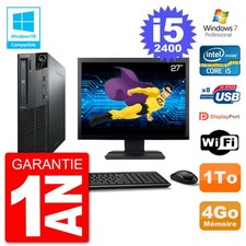 PC Lenovo M82 SFF Ecran 27" i5-2400 RAM 4Go Disque 1To Graveur DVD Wifi W7