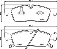 Vorderachse Hella 8DB 355 039-961 Bremsbelagsatz, Scheibenbremse FüR Jeep