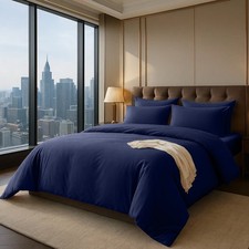 Complete Bedding Set Reversible Duvet Quilt Cover With Fitted Sheet & Pillowcase