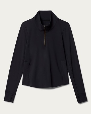 Rhone Course To Court Women's 1/4 Zip Pullover Top, Black - NEW NWT
