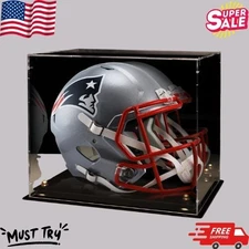 Dust-Proof Acrylic Display Case for Full Size Football Helmets (Mirror Back)