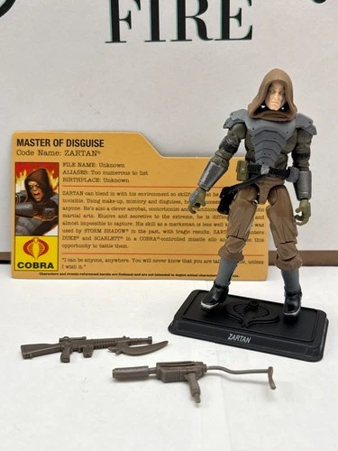 Gi Joe Resolute Zartan with File Card. Great Shape Cobra Dreadnok Leader.