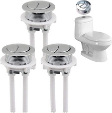 3Pcs Dual Push Toilet Flush Button Replacement 38mm Water Tank Flush Valve Set