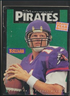 1995 Shreveport Pirates Yearbook CFL Football Expansion Team Tolliver