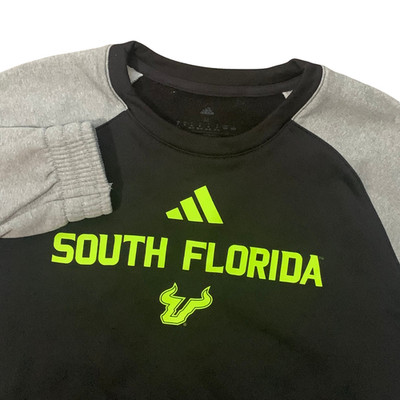 USF South Florida Bulls Pullover Sweatshirt Women's Medium Black Gray Crewneck