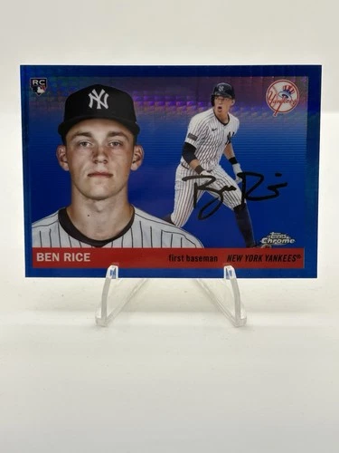 2025 Topps Chrome Platinum Ben Rice Blue Prism Refractor RC #311 Yankees