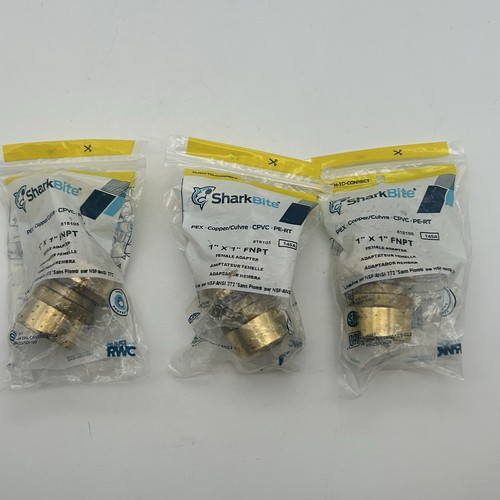 SharkBite 1” x 1” FNPT Female Adapter Brass Push-to-Connect Plumbing Ftg 3 Pack 