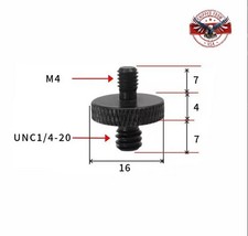 2 pcs 1/4 Male to M4 Male Universal Camera Conversion Screw Tripod Mount Adapter
