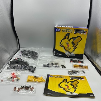Mega Bloks Pokemon Pikachu Pixel Art 400 Piece Building Toy Set Open Box