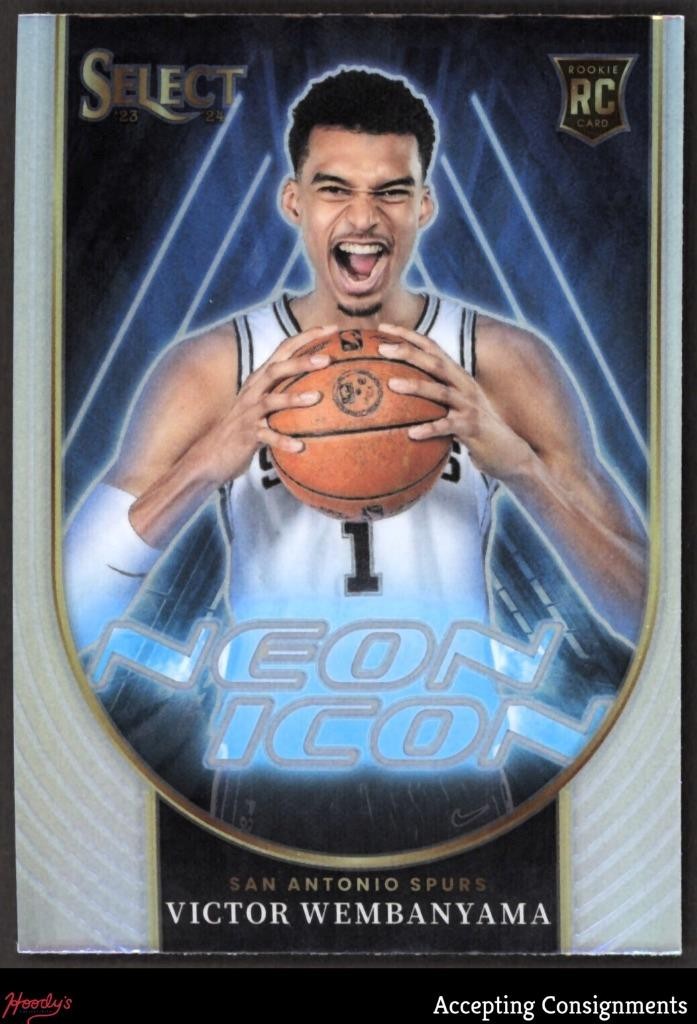 2023-24 Select Neon Icon Silver Prizms #13 Victor Wembanyama RC ROOKIE Spurs