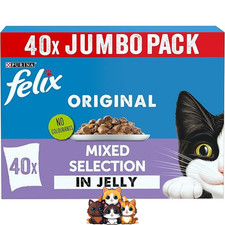 FELIX Original Mixed Selection in Jelly Wet Cat Food 40 x 85g Pouches 4.12 per kilo