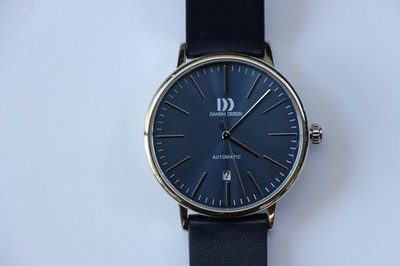 Seltene stylische  Automatik Designeruhr von Danish Design, blaues Zifferblatt