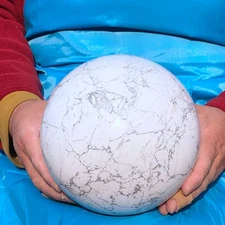 10.89LB Natural white howlite sphere quartz crystal polished ball healing decor