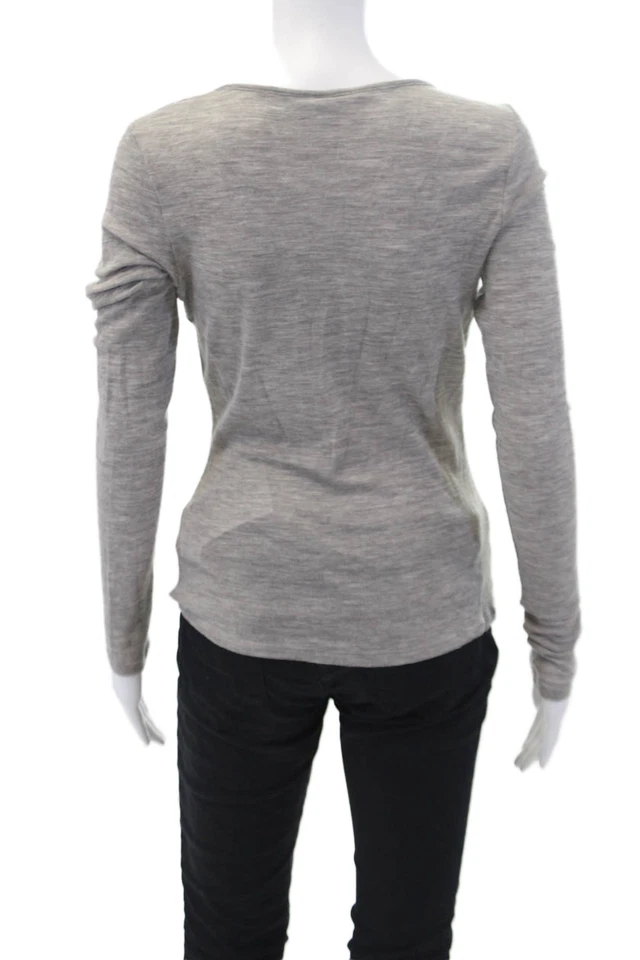 & Other Stories Camisa Informal Mujer Lana Manga Larga Cuello Redondo Gris Talla M Foto 3 de 4