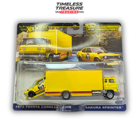 Hot Wheels 1972 Toyota Corolla Levin & Sakura Sprinter Team Transport Premium