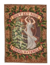 Victorian Trading Christmas Don't Get Your Tinsel in a Tangle Dish Tea Towel 