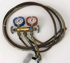 YELLOW JACKET 42024 Manifold Gauge with Hoses
