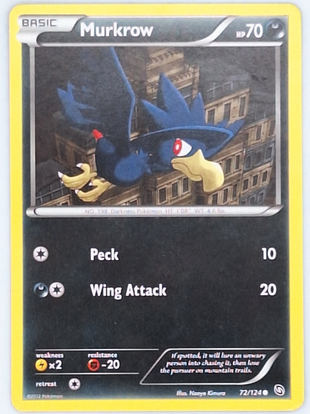 Murkrow 72/124 Pokemon - Black and White Dragons Exalted MP