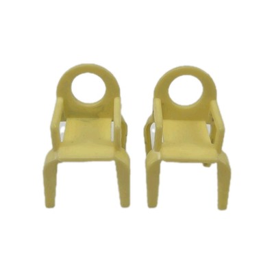 Vintage Dollhouse Size YELLOW CHAIRS Plastic MINI Set of 2