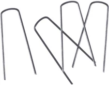 Rocky Mountain Goods Landscape Staples - 4” U Shaped Heavy Duty Garden Silver 