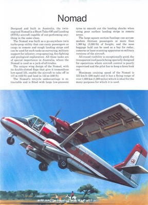 GAF Nomad STOL Twin Turboprop Utility Aircraft Australia Magazine Illustration