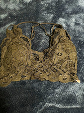 true Black Lace Floral Wireless Bralette Bra Top Size S Pullover Adjustable