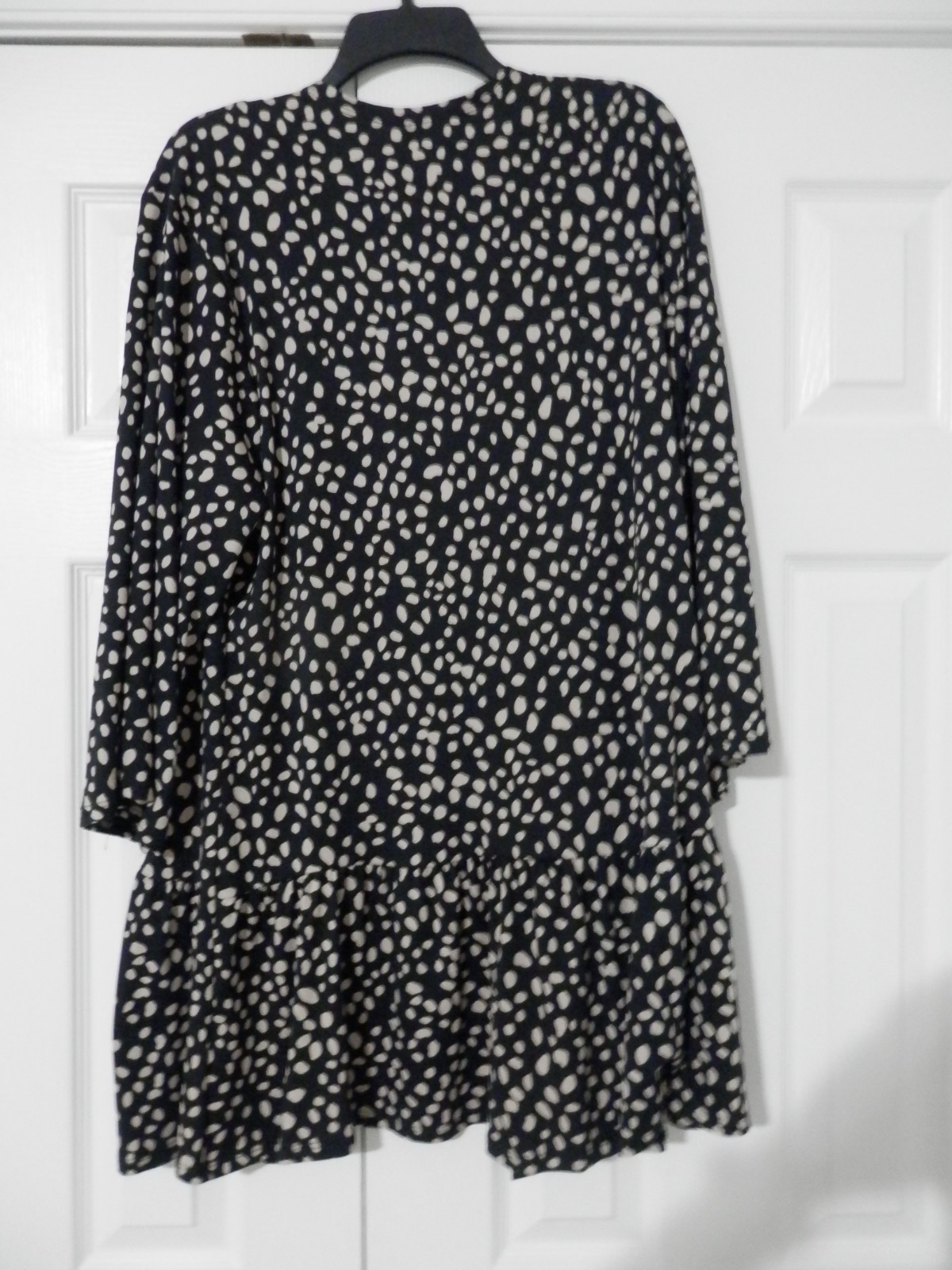 Boutique Cream N Sugar Peplum Open Front Cardigan Duster Top Sz Medium Black