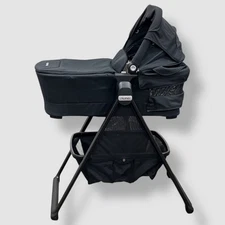 Nuna Black LYTL Baby Portable Bassinet Cradle & Stand /w Storage Basket.