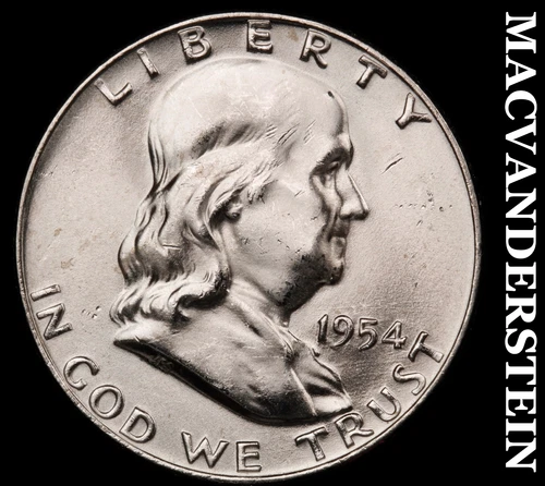 1954-D Silver Franklin Half Dollar - FBL - Choice Gem Brilliant Unc+++  #G8423