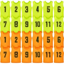 24 Pack Nylon Mesh Scrimmage Vests for Basketball Soccer Football - Orange/Green