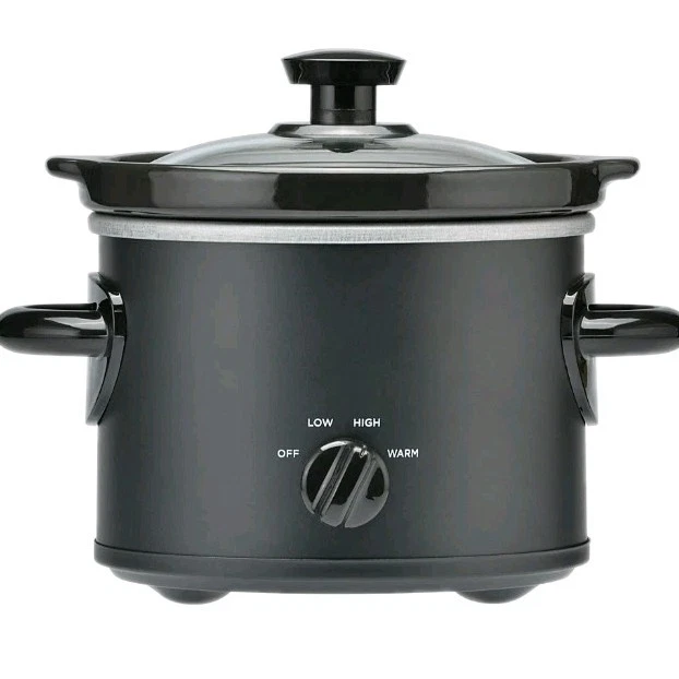 Two (2) Quart ~ Slow Cooker w/Removable Crock ~ MATTE BLACK ~ by Mainstays