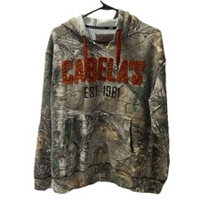 Vintage Cabellas RealTree Hunting Camouflage Leaves Tree Hoodie