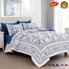 Romantic Floral Comforter Set Queen Microfiber Soft Bedding W/ Pillow Shams New