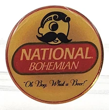 Natty Boh National Bohemian Mr. Boh Enamel Lapel Pin Pinback Sepia (Color) 1988
