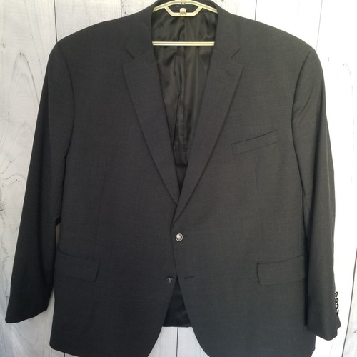 Stafford Men Blazer 58L BIG LONG Gray Hopsack Metal Buttons Sports Coat Jacket - Picture 3 of 19