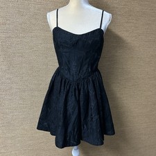 ASTR The Label Dress Women’s Small Black Linelly Jacquard Bustier Skater Dress