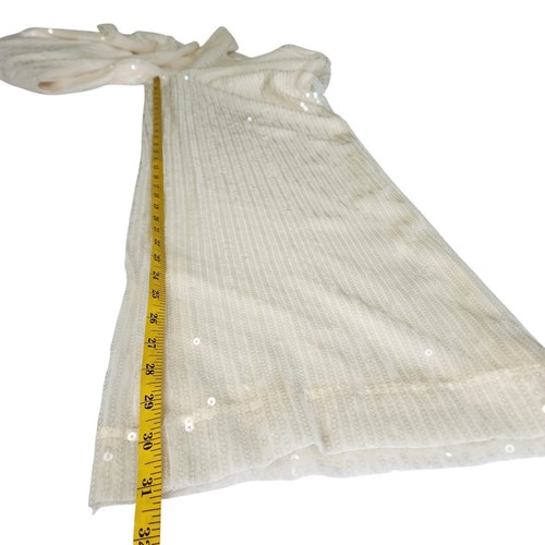 House of Harlow 1960 Womens Sequin Wide Leg Pants Size 6 Lined Ivory Cream Bling - Picture 12 of 12
