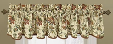 SET 2 - Waverly Valances Jacobean Felicite Floral Window Curtains 46.5” By 15”