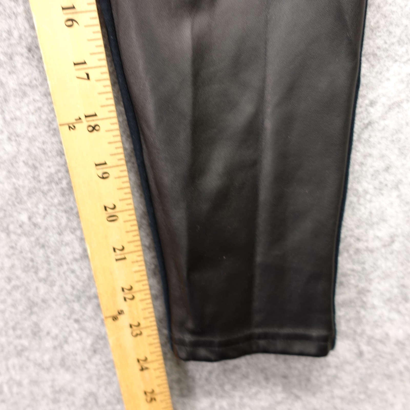 RALPH LAUREN Girls Black Leggings LARGE 12 14 Faux Leather Moto Rocker Y2K 26x24 thumbnail 6