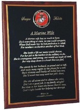 The Devoted Wife Plaque - USMC, USAF, USCG, Army or Navy Military emblem