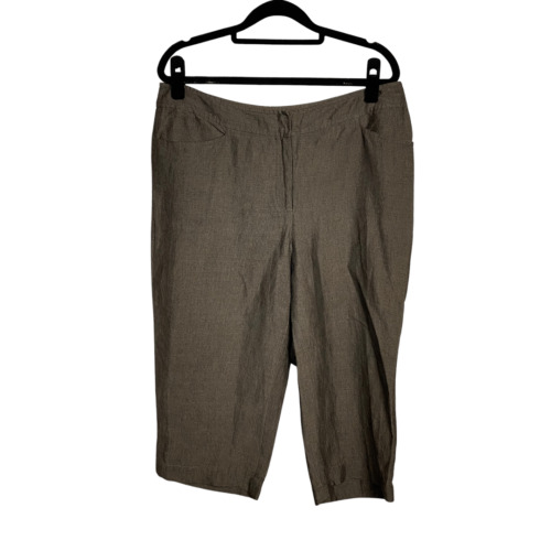 Eileen Fisher Pants Wide Leg Crop Capri Linen Vis… - image 1