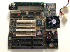 Vintage PCPARTNER VIB804DS Socket 7 AT motherboard + Cyrix 6x86 32 MB RAM works!